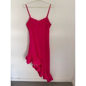 JEWEL BADGLEY MISHKA Asymmetrical Ruffle Hem Plus Size Cocktail Dress Size 14